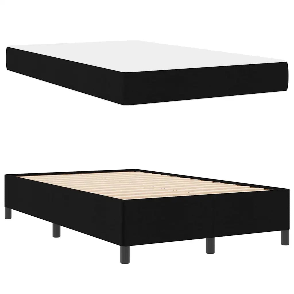 Letto a molle Nero 120 x 190 cm Tessuto