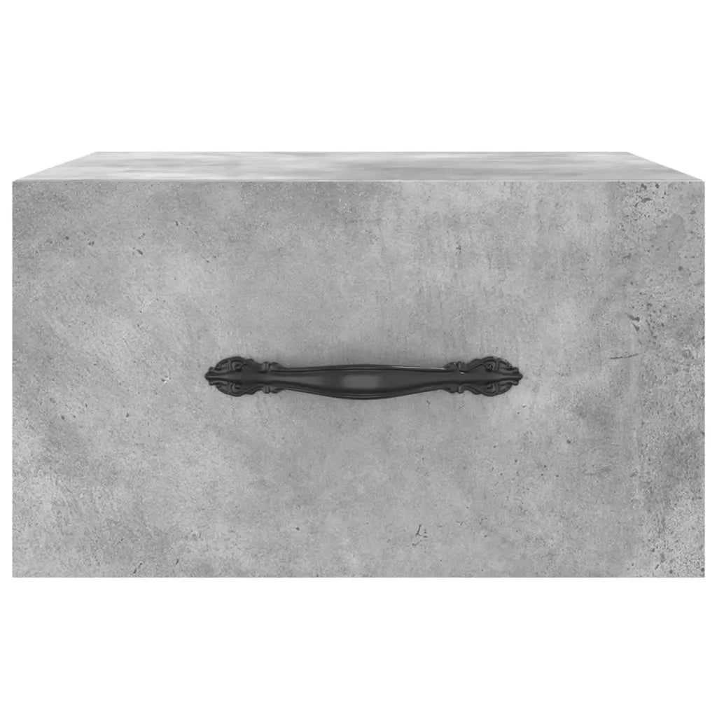 Set di 2 Comodini | Armadio da Notte | Mobiletto da notte a Muro Grigio Cemento 35x35x20 cm