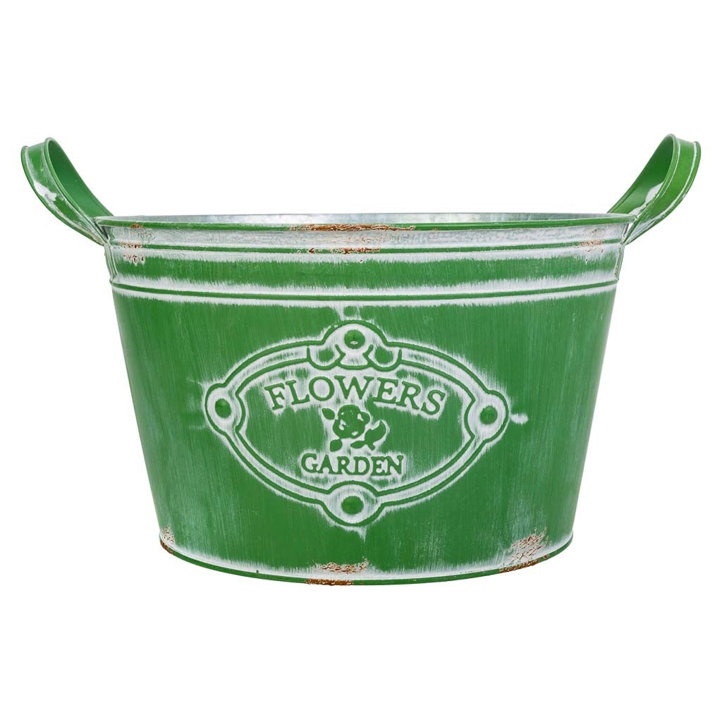 Lavabo in metallo verde 34xp26,5x16/20,5hb:20,5