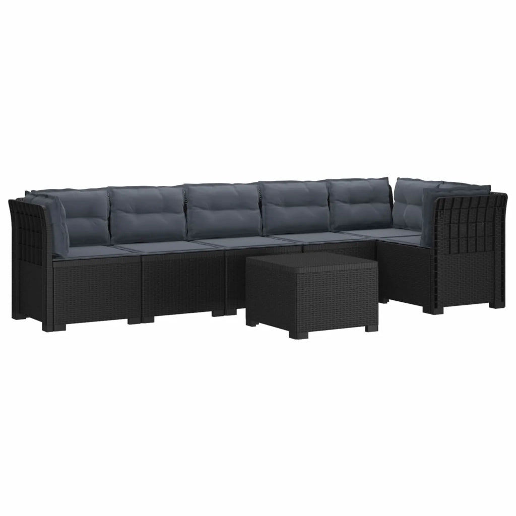 Divano da Giardino 6 Posti con Cuscini Aspetto Rattan PP 3444125