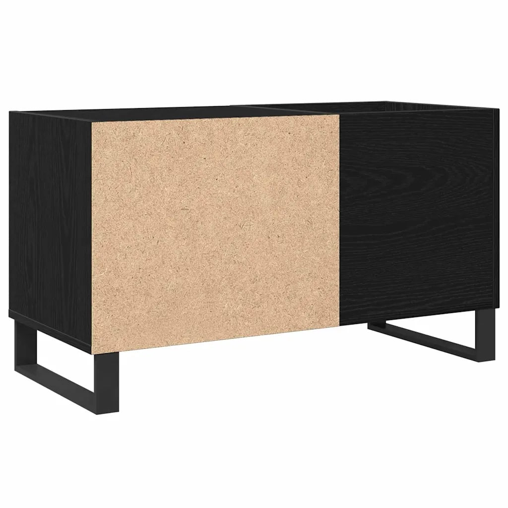 Mobile porta vinili con lo scaffale Rovere Nero 85 x 38 x 48 cm CFW9390709
