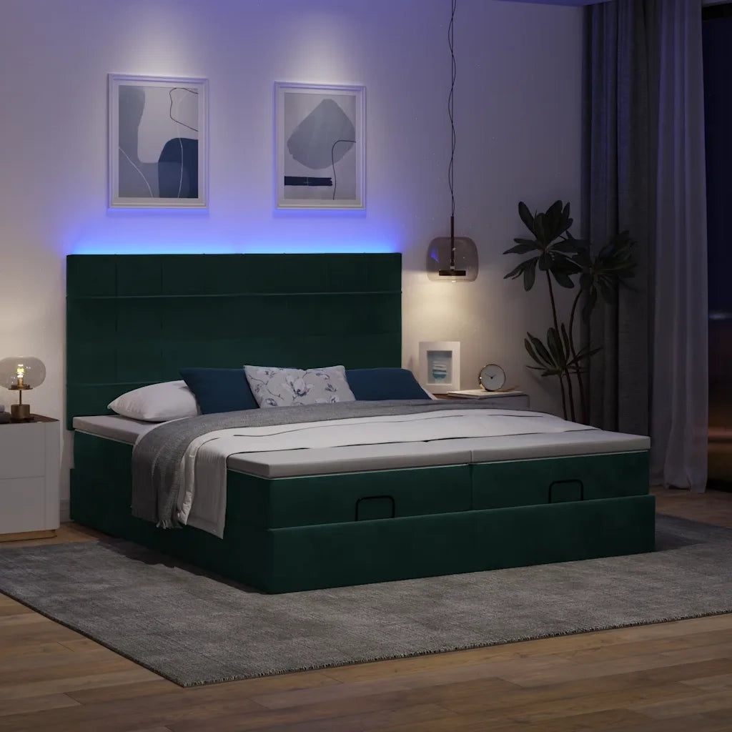 Struttura Letto Pouf con Materassi 180x200 cm Velluto 3314624