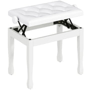 Sgabello da Pianoforte Regolabile ¨C Zephmum ¨C Bianco 64x35x45-55 cm