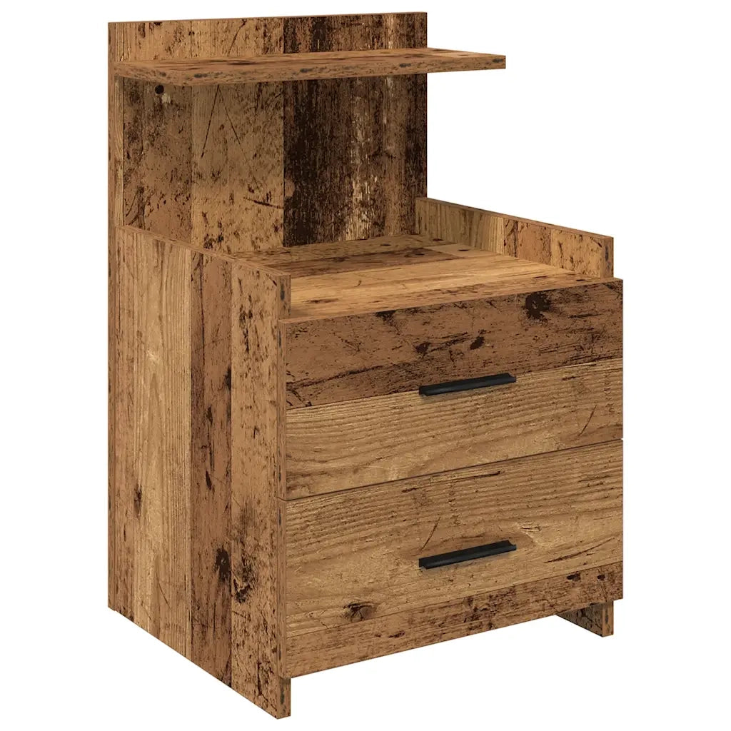 Comodini 2 pz con 2 cassetti in legno vecchio 40x36,5x62 cm 858647