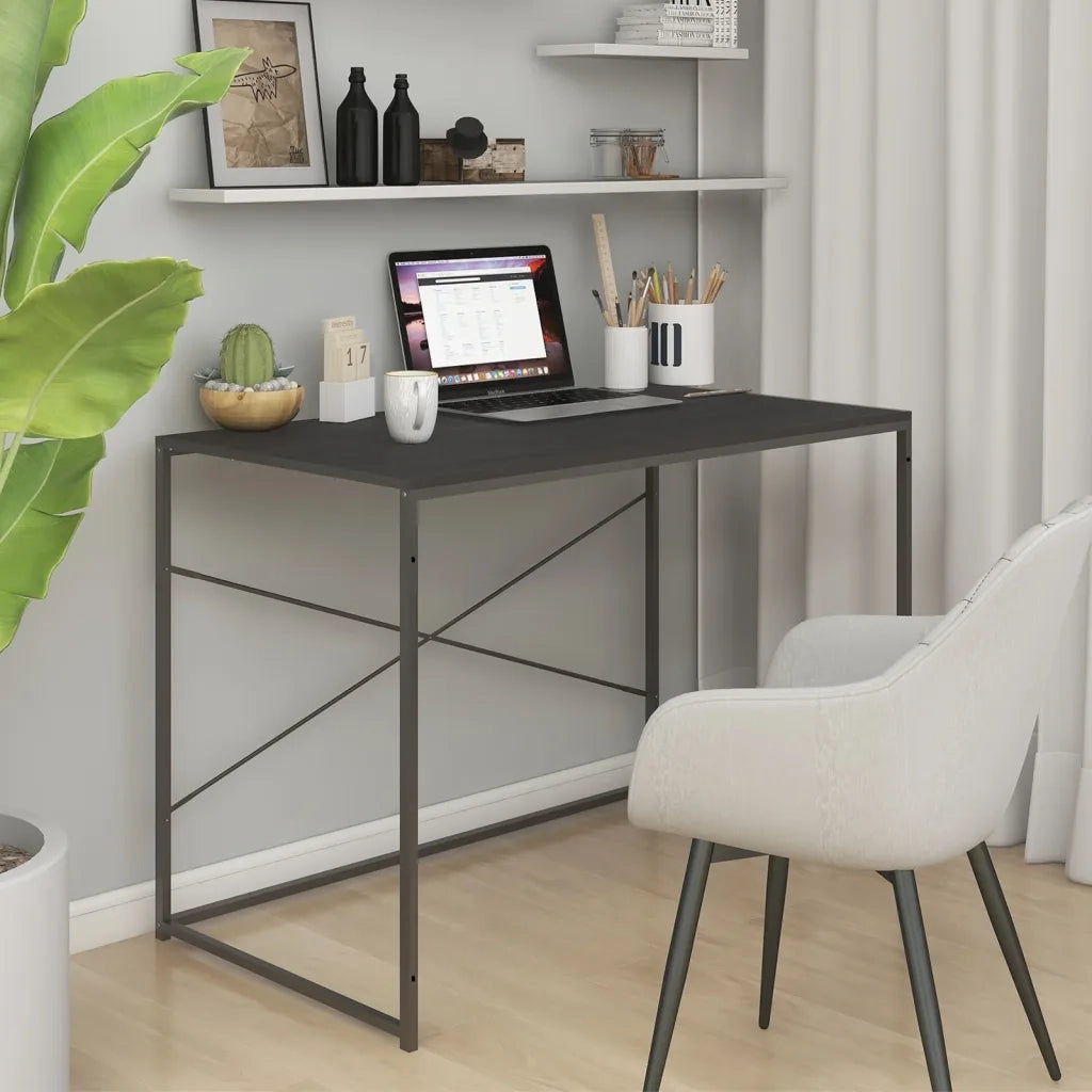 Scrivania per Computer Nera 110x60x70 cm in Legno Multistrato 30208