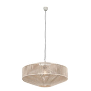Lampada a sospensione boho beige cotone 61cm E27 Trio