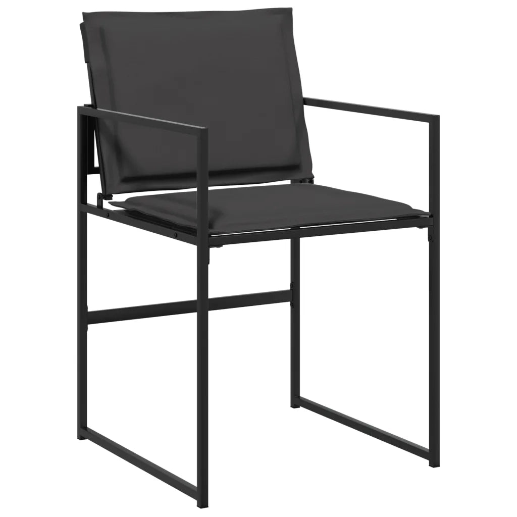 Set da Pranzo da Giardino 17 pz con Cuscini Nero in Textilene 3295082