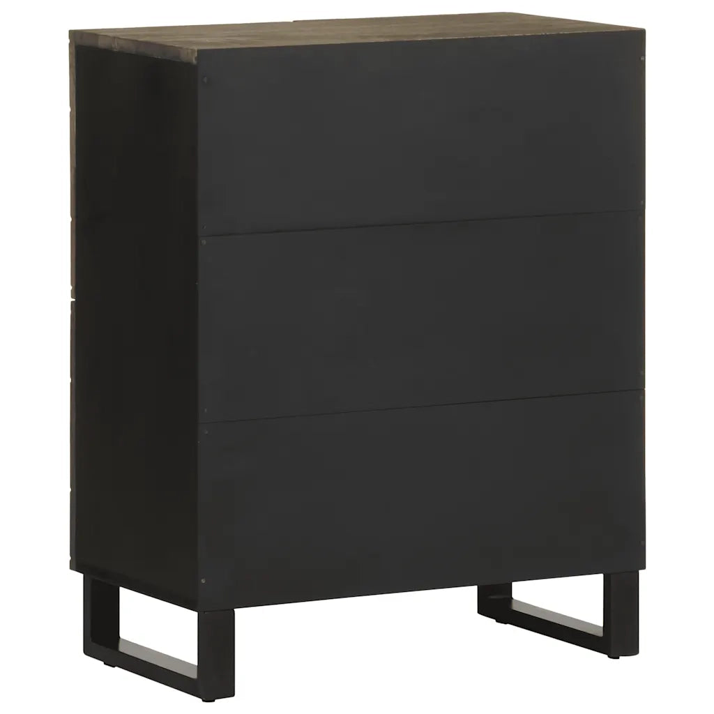 Credenza Nera 60x33x75 cm in Legno Massello di Mango 4017710