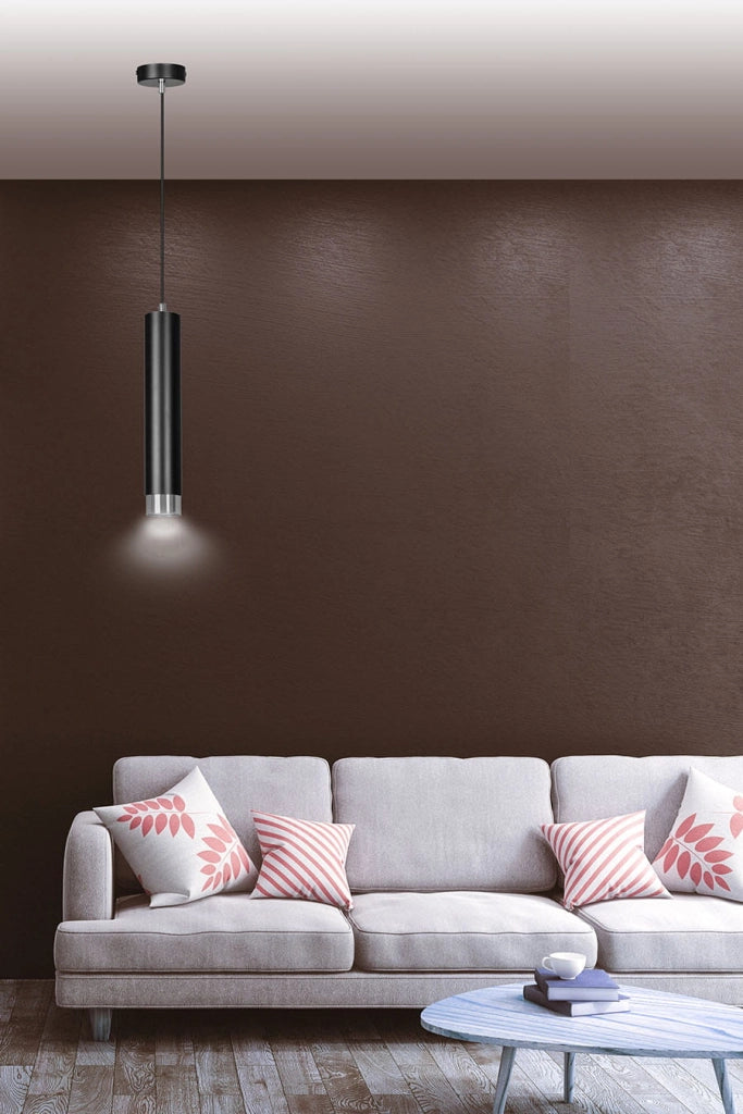 Lampada a sospensione Emibig Kibo nera cromo GU10 1 luce