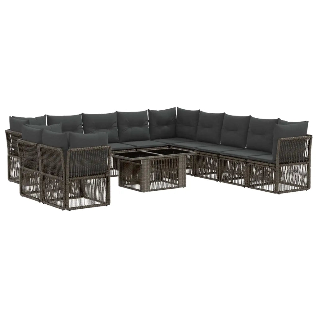 Set Divano da Giardino 12 pz Grigio polyrattan 3436496