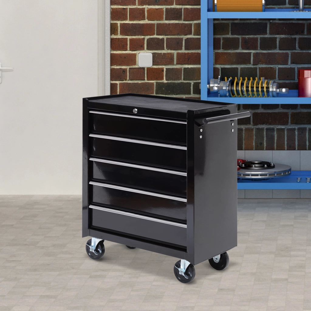 Cassettiera con 5 cassetti rotelle ¨C Minimal ¨C acciaio nero 60x40x138 cm