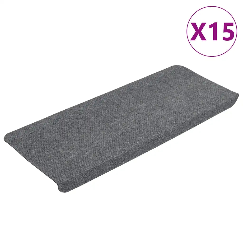 Tappetini Autoadesivi per Scale 15 pz | Gradini per Scale 65x24,5x3,5 cm Grigio
