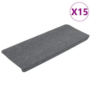 Tappetini Autoadesivi per Scale 15 pz | Gradini per Scale 65x24,5x3,5 cm Grigio