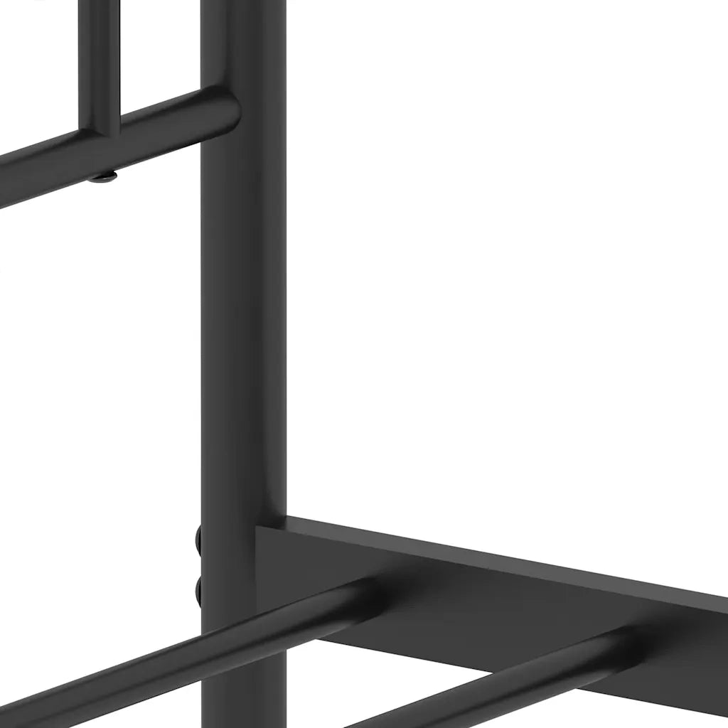 Giroletto con Testiera e Pediera Metallo Nero 193x203 cm 374363