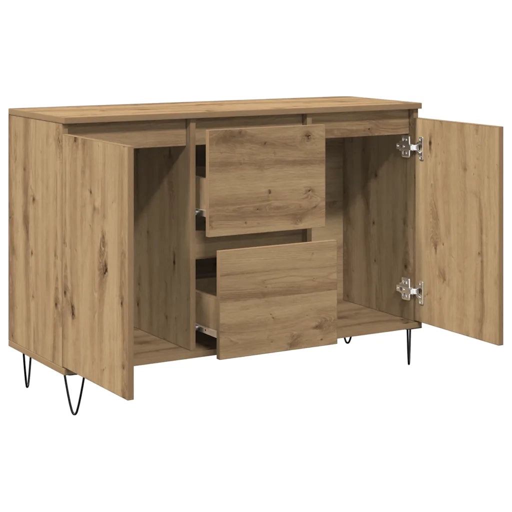 Credenza-Buffet-Armadio da cucina Rovere Artigianale 101,5x35x70 cm in Legno Multistrato 338602