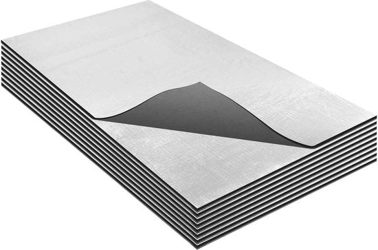 Matte di isolamento acustico 10mm - Autoadesivo - Fibra di vetro - Impermeabile - Resistente al fuoco - 50x30cm - Materiale di isolamento acustico
