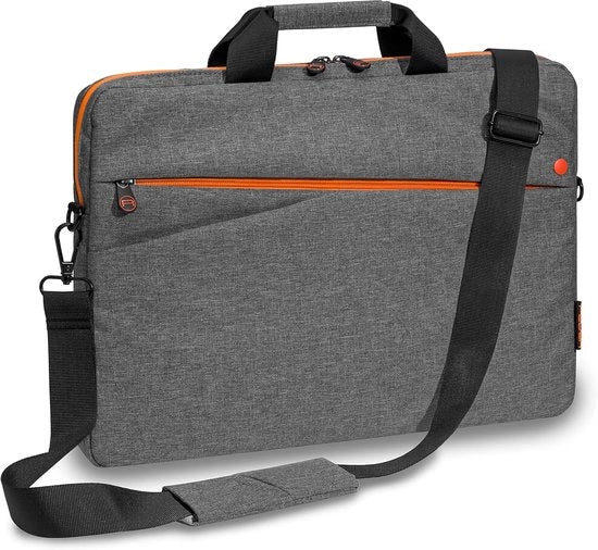 Borsa da Laptop per Borsa a Spalla 16-17 Pollici in Grigio e Arancione - Trolley per Notebook con Protezione