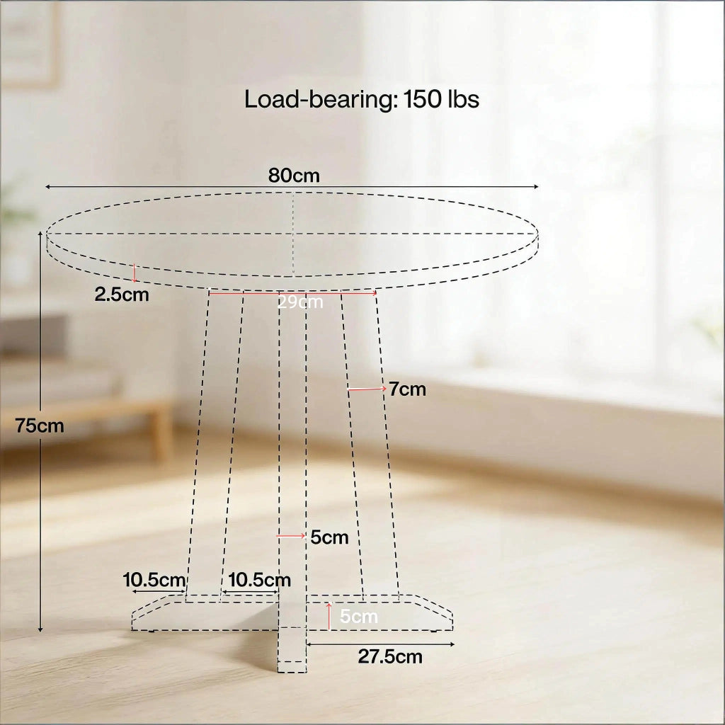 TAVOLO da pranzo rotondo 80 cm in legno marrone