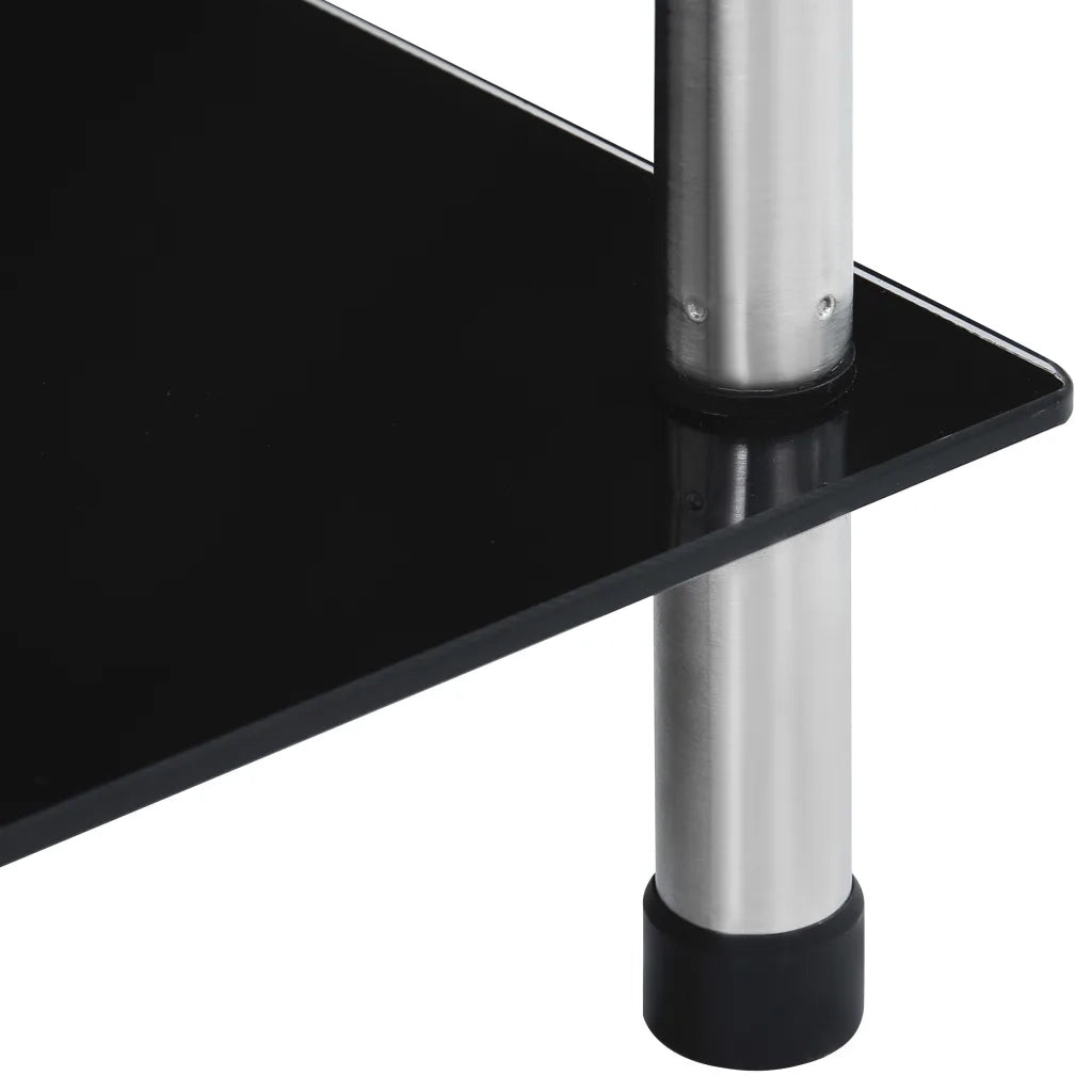 Scaffale a 6 Livelli Nero 40x40x160 cm in Vetro Temperato 249512