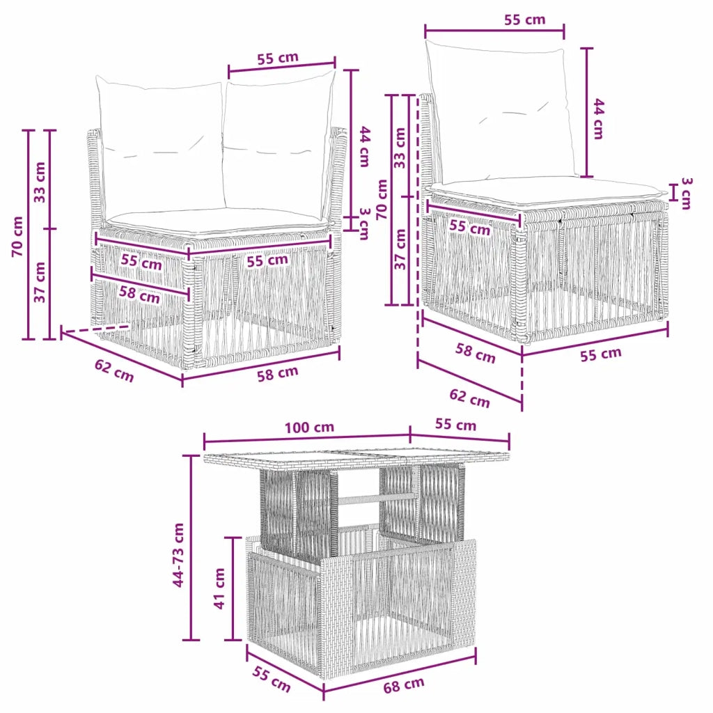 Set Divano da Giardino 13 pz Grigio polyrattan 3436553