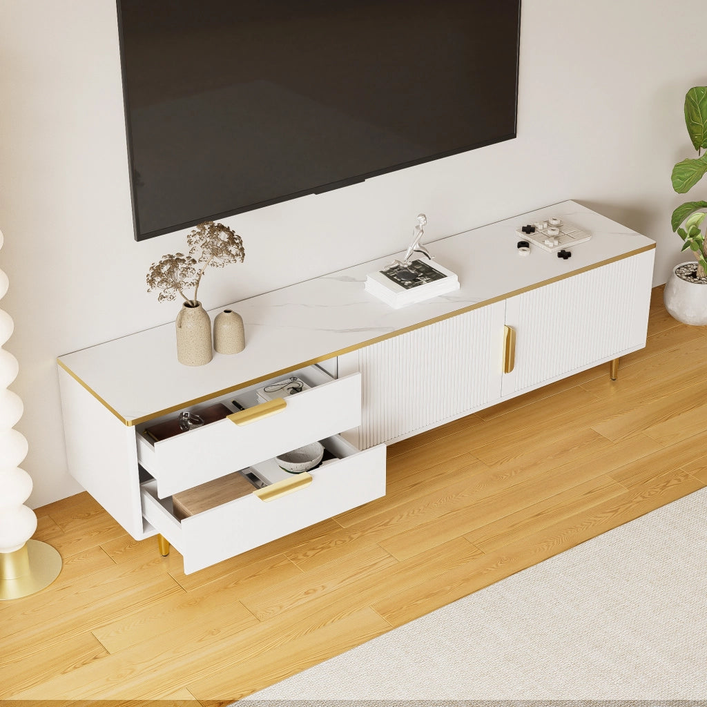 Cassettiera per TV bianca in truciolare lunghezza 170 cm