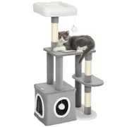 Torre per Gatti con Piattaforma e Tana ¨C Minimal ¨C Grigio 55x40x107 cm