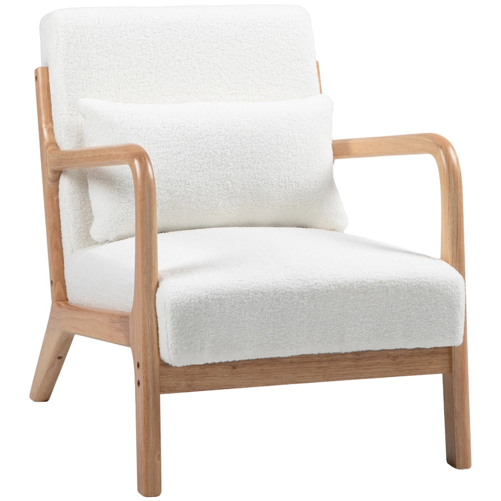 Poltrona relax ¨C zephmum ¨C velluto crema con struttura legno
