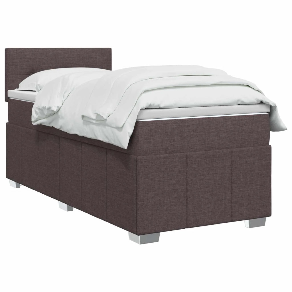 Letto box spring con materasso Marrone Scuro 100 x 200 cm 3451146