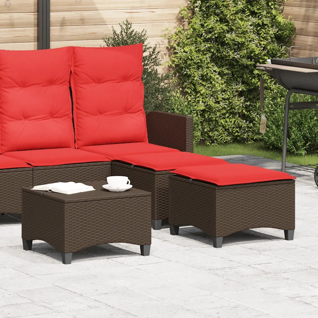 Sgabelli Giardino con Cuscini 2pz Marrone 55x55x36cm Polyrattan 4108251