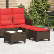 Sgabelli Giardino con Cuscini 2pz Marrone 55x55x36cm Polyrattan 4108251