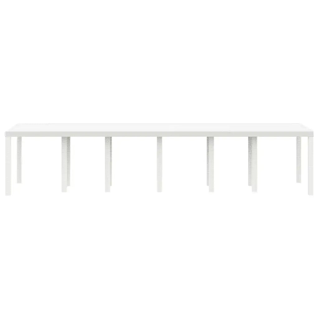 Tavolo da Giardino Bianco 350 x 100 x 74 cm polyrattan