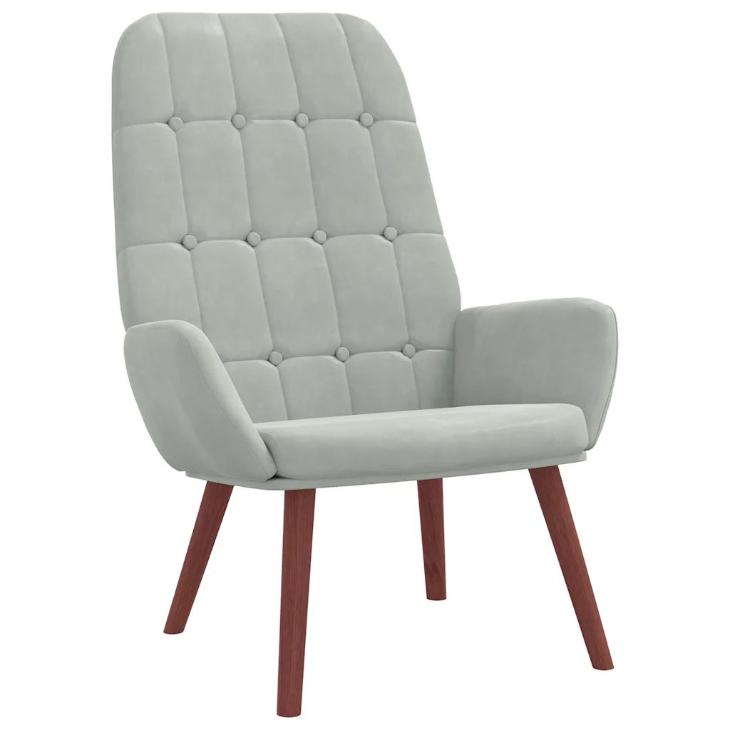 Poltrona Relax con Poggiapiedi Grigio Chiaro in Velluto 3315138