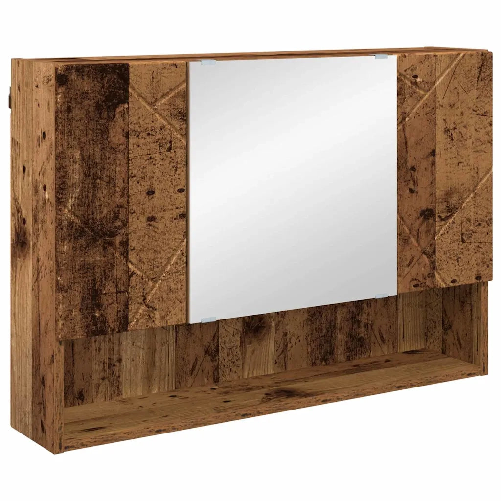 Set di mobili per il bagno con cassetto 4 pcs Legno vecchio 3393051