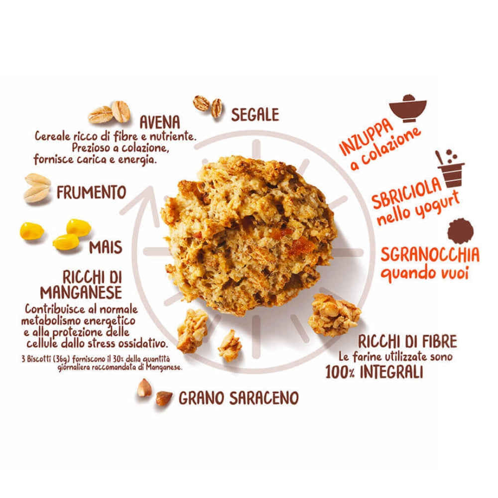 Galbusera cereali g granola e frolla con albicocca arancia mandorle 6 confezioni