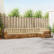 Set di divani da esterno con cuscino 6 pcs Naturale e Beige 3373548