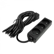 Prolunga elettrica 3 prese 5 m con terra nera Ecolight