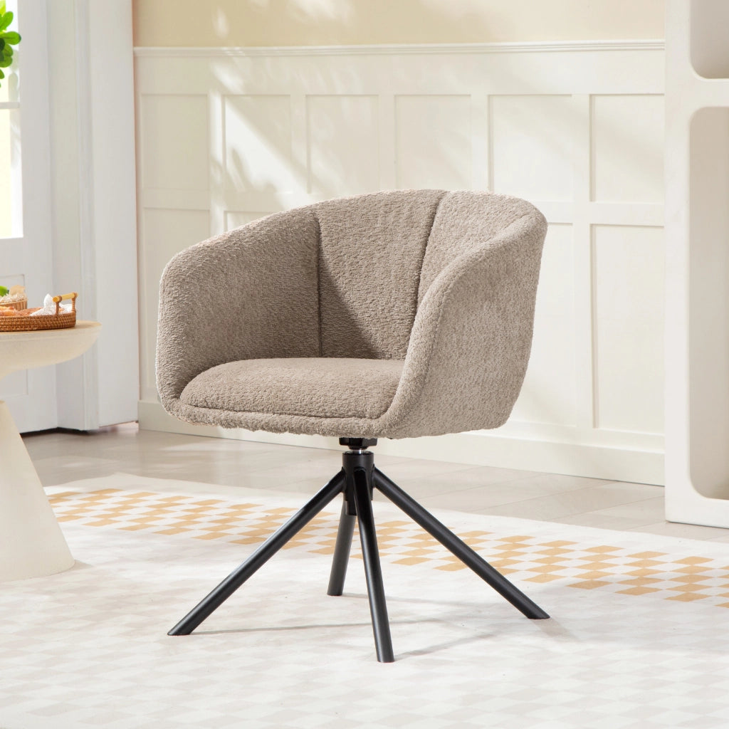 Poltrona ¨C Minimal ¨C Tessuto, Girevole, Beige