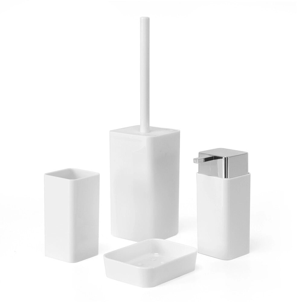 Dispenser sapone bianco e cromo in plastica Star