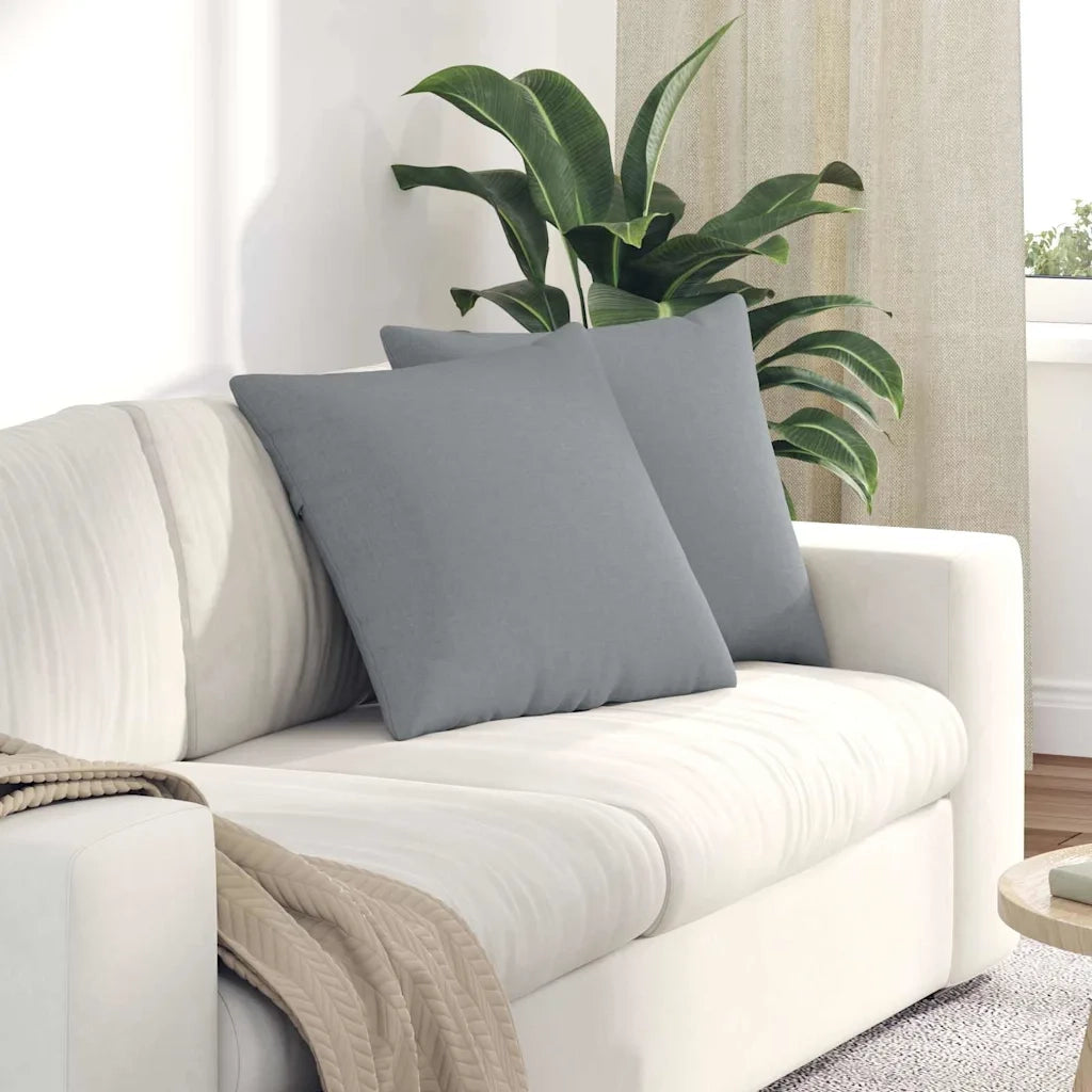 Cuscini da Divano 2 pz-Set di 2 Cuscini per Sofa Grigio chiaro 50 x 50 cm Tessuto 331026