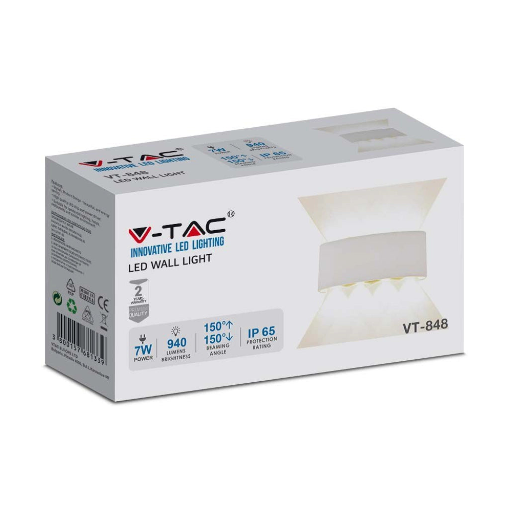 7W LED Wall Light Light Sand White IP65 4000K