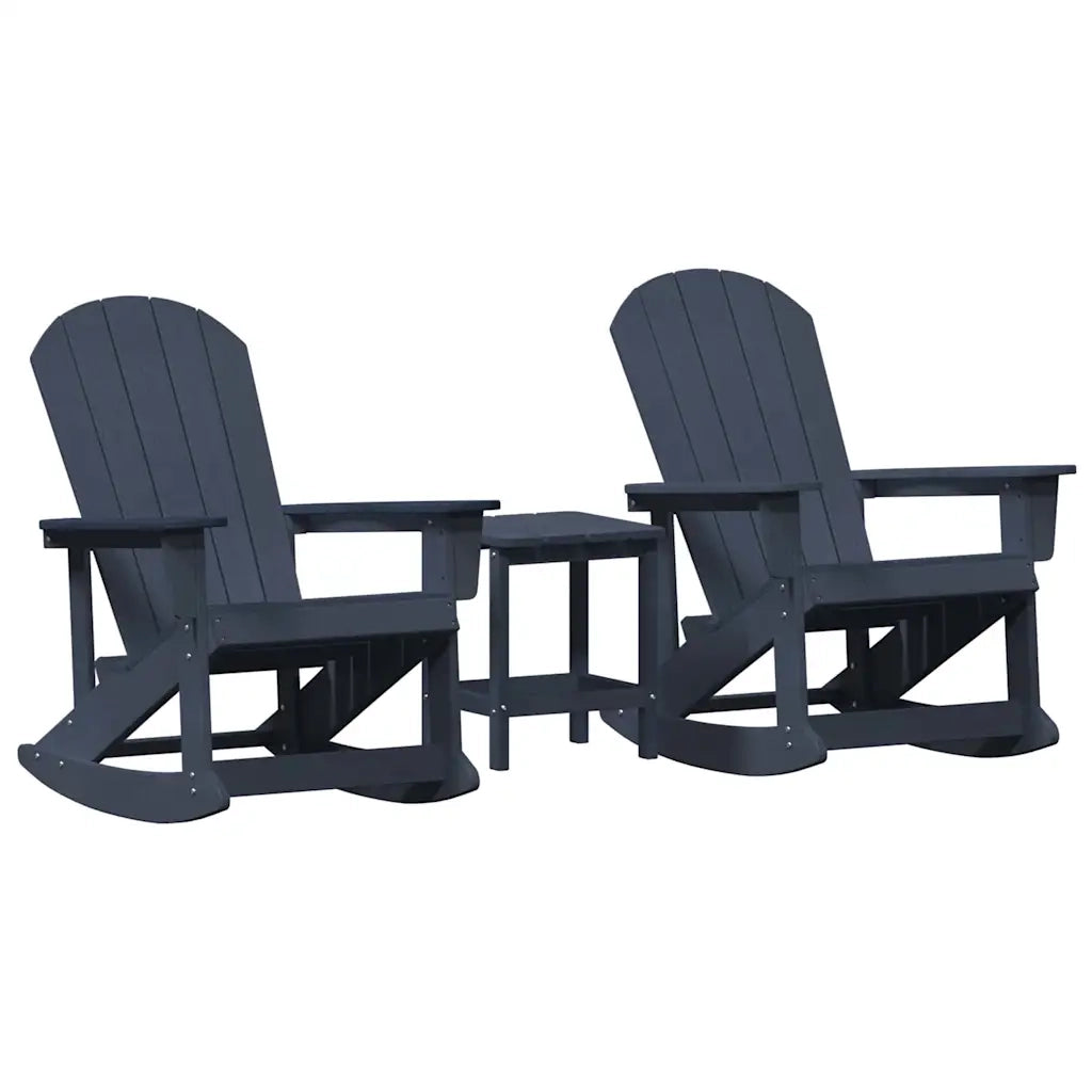 Set Lounge da Giardino 3 pcs Blu navy HDPE 3335839
