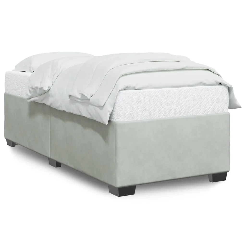 Giroletto senza Materasso Grigio Chiaro 100x200 cm Velluto
