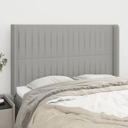 Testiera ad Orecchio-Testata con Orecchie Grigio Chiaro 147x16x118/128 cm in Tessuto 421532