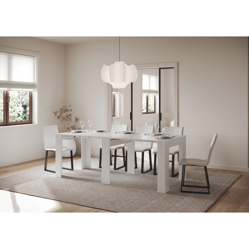 Consolle allungabile 90x25/181 cm Slick - Bianco Frassino