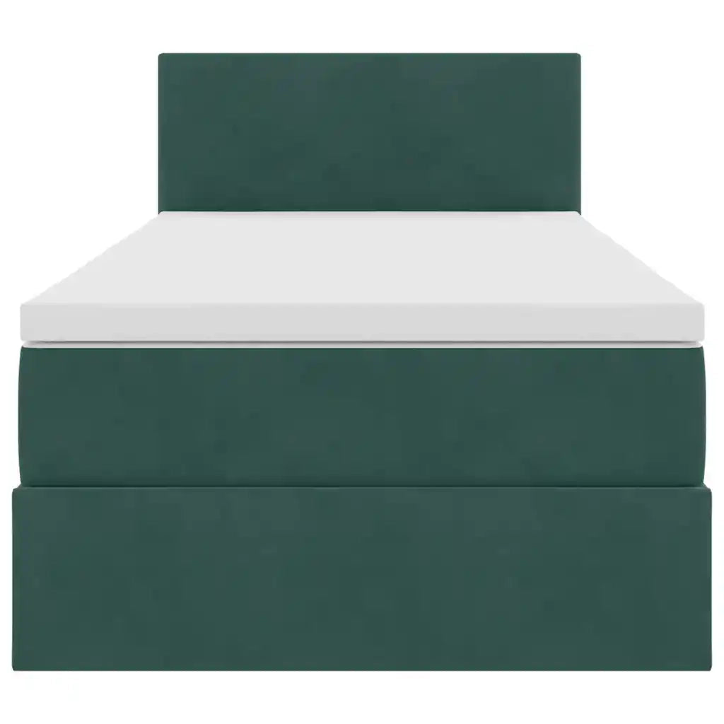 Letto con Contenitore Verde Scuro 90 x 190 cm Velluto