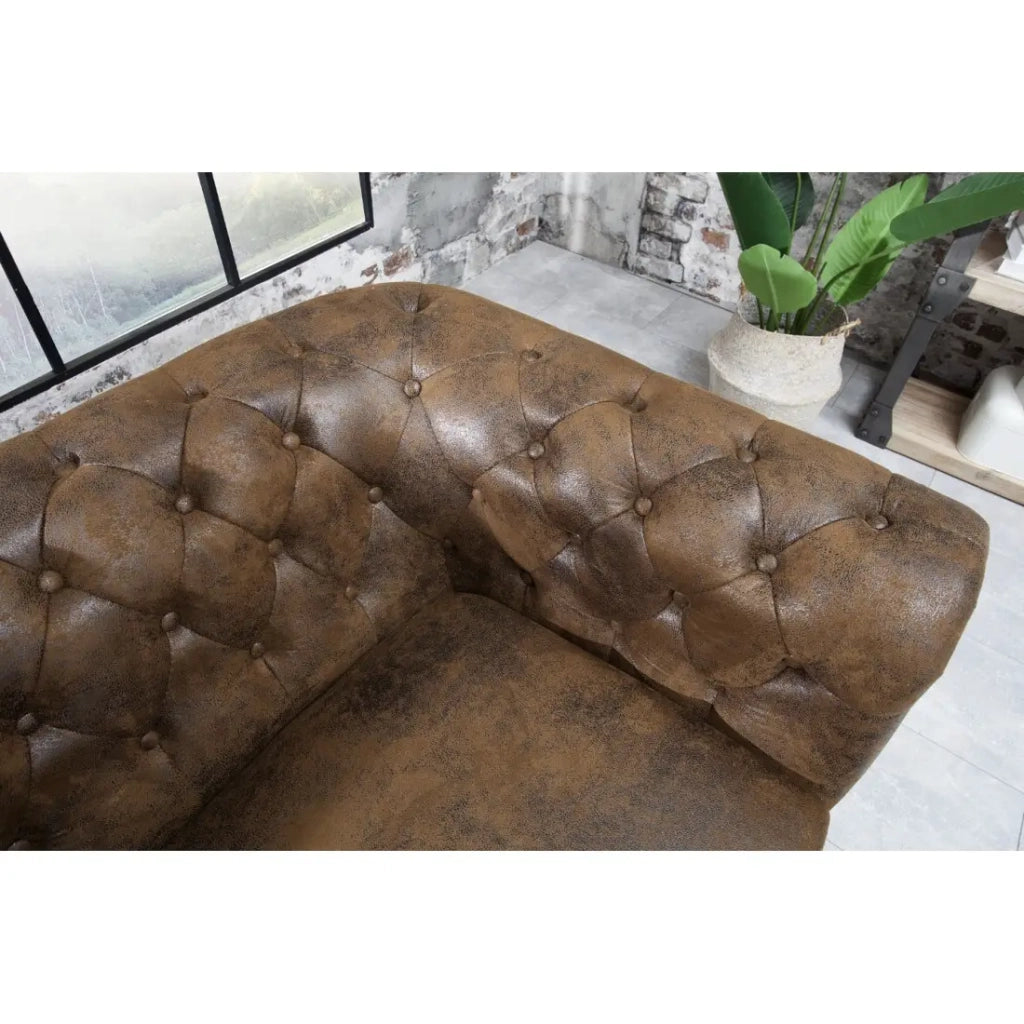 Divano dritto EDGAR – Marrone – 3 posti – Stile barocco