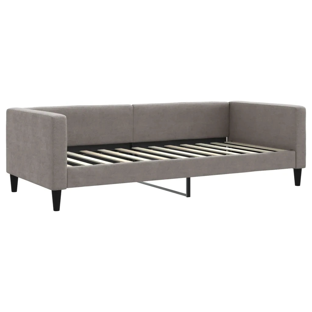 Divano Letto Estraibile con Materassi Tortora 90x200 cm Tessuto 3196599