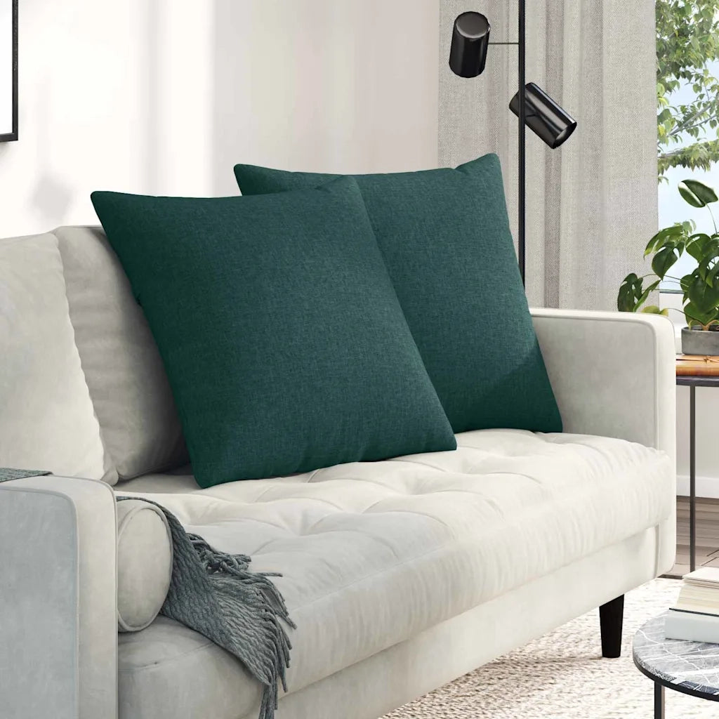 Cuscini da Divano 2 pcs Verde Scuro 80 x 80 cm Tessuto 42014045