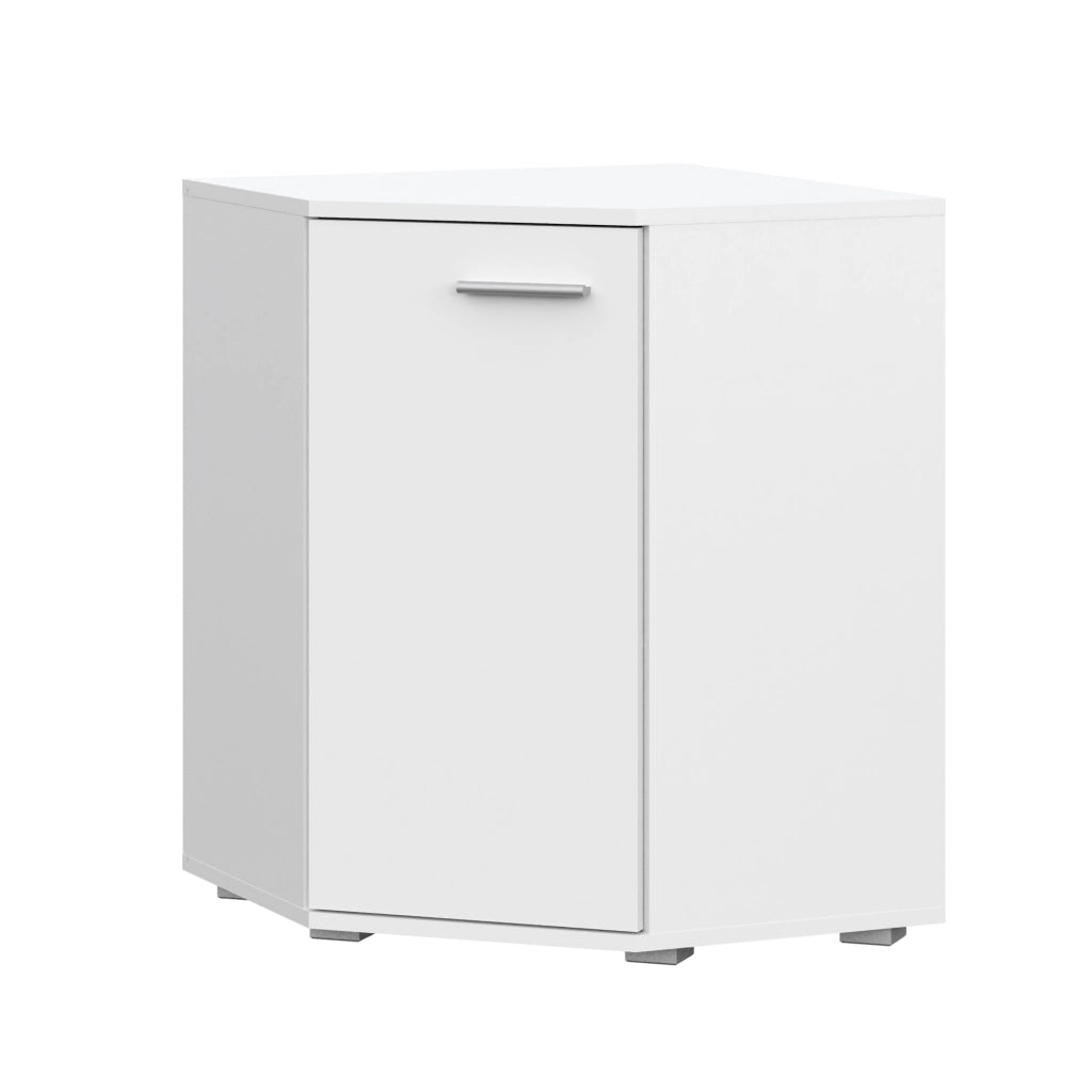 Commode FAUSKE - Capiente - Angolare - Bianco - Larghezza 138 cm, Altezza 74 cm, Profondit? 34 cm