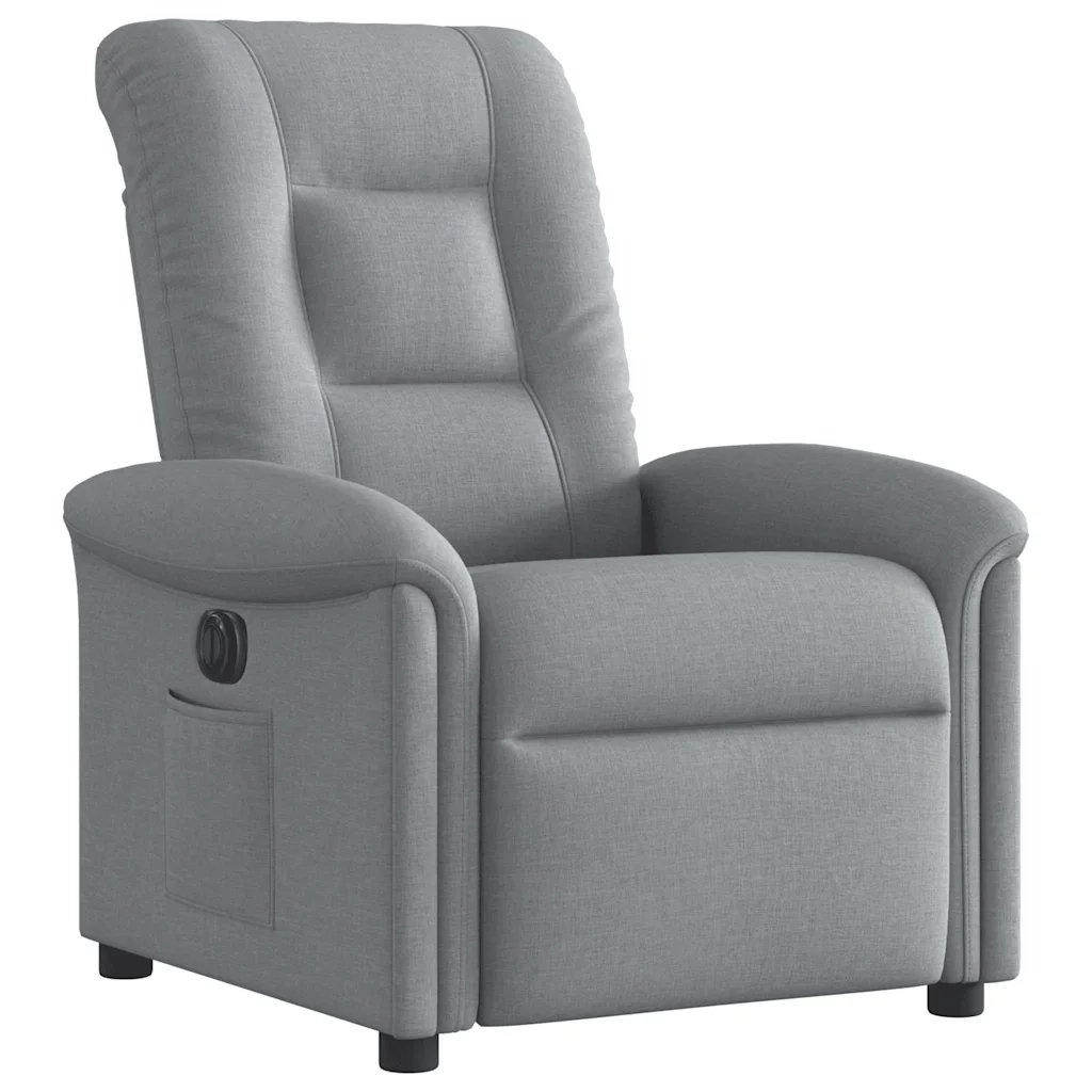 Poltrona | Sedia Relax Elettrica Reclinabile Grigio Chiaro in Tessuto